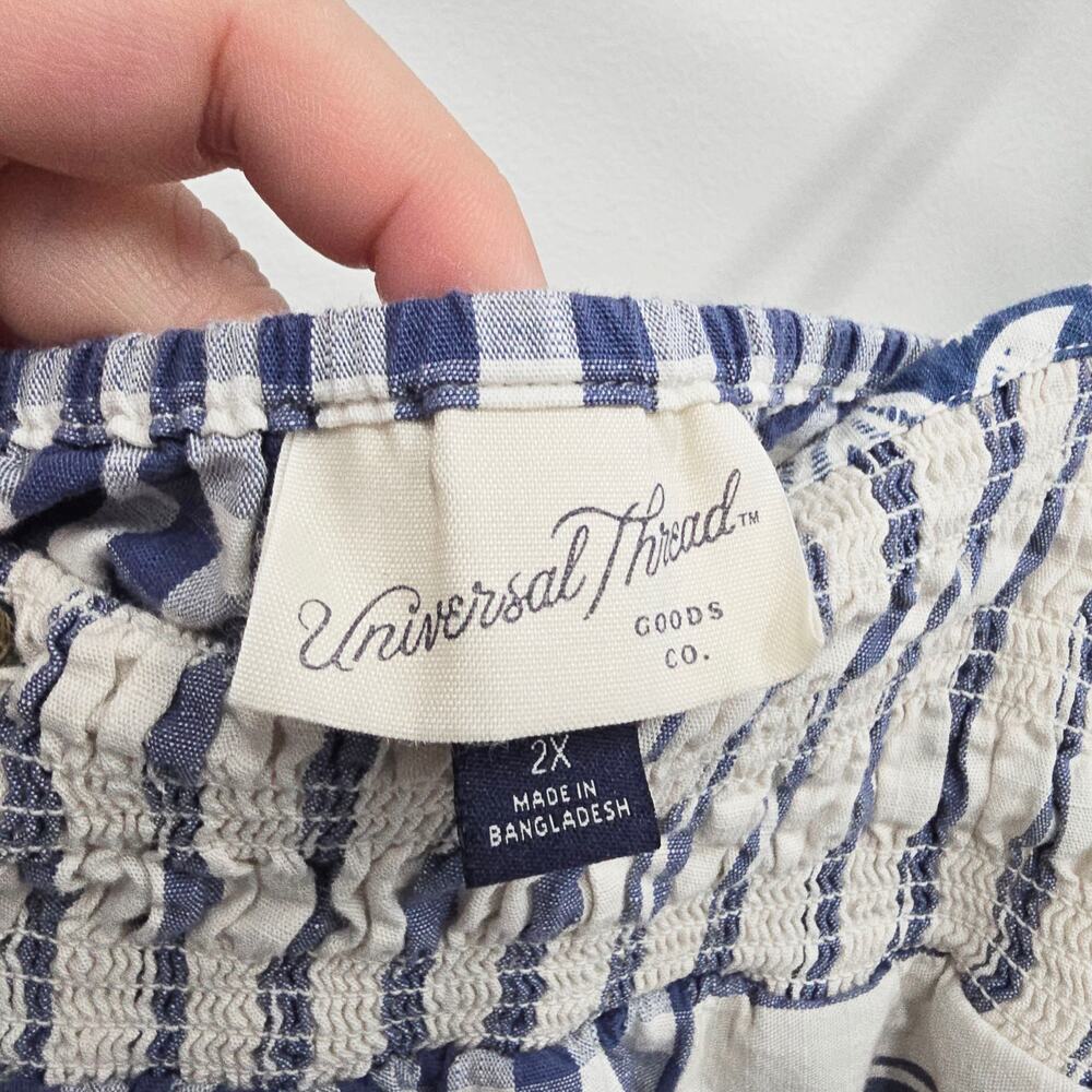 Universal Thread Blue Patchwork Smocked Plus Size… - image 9